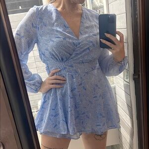 Japna Blue Floral Flowy Romper